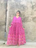 Robe longue évasée grande taille pour l'été, imprimé floral ethnique, taille naturelle, écologique, service OEM, en coton pour femme, idéale comme cadeau