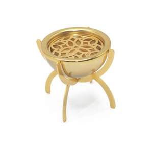 Luxury Gold Plated <b>Incense</b> Burner Decorative Metal <b>Incense</b> <b>Holder</b> with Laser Cutout Design for Home & Middle East & Gulf Decor - Product Image 2