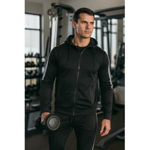 Sudadera con capucha y pantalones de color sólido para hombre, conjunto de dos piezas, chándal deportivo informal de otoño e invierno, talla a la moda - Product Image 5