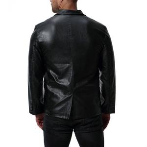 Automne nouvelle tendance veste en cuir PU britannique grande taille en cuir veste de costume décontracté - Product Image 5