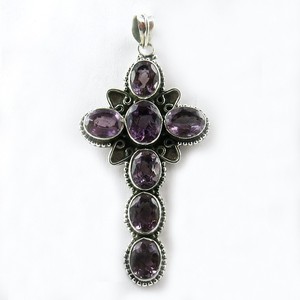 Fascinating Lovers Shape Purple <b>Amethyst</b> 925 Sterling Silver <b>Pendants</b> Jewelry Wholesaler Indian Silver Bohemian Style Christian - Product Image 4