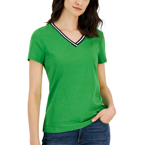 เสื้อยืดผ้าฝ้าย100% ระบายอากาศเข้ารูปสีล้วนเสื้อยืดตัดสีล้วนล้วนทรงพอดีตัวเสื้อ2024 - Product Image 1