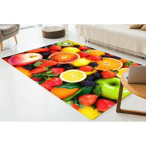 Alfombra Estampada Vibrante, Diseño de Frutas, Decoración de Cocina y Verano, Alfombra Suave No Tejida - Product Image 3