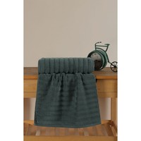 Serviette de toilette micro-coton premium Varol Wave Series 50x90cm, rayée, jacquard, brodée, motif carré tissé, douce pour la maison et les enfants
