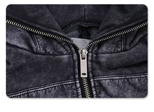 2024 personnalisé poids lourd Pigment lavage Zip Up pull à capuche Vintage lavage Zip extracteur à capuche pour hommes - Product Image 3