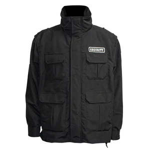 Nuevo Invierno Polar cuello negro gota hombro bombardero cremallera chaqueta con Protector de seguridad reflectante rompevientos chaqueta de servicio para hombres - Product Image 1
