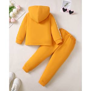 Survêtement en coton pour garçons, broderie à capuche avec logo personnalisé, ensembles de survêtements d'été décontractés de 2 pièces pour tout-petits - Product Image 2