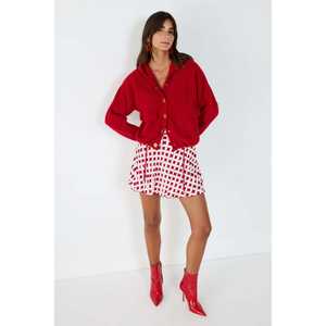 Cárdigan de punto con bolsillo y detalle de botón rojo - Product Image 5