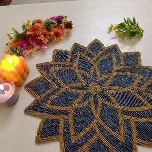 <b>Beaded</b> <b>Placemat</b> Handmade Non-Slip Durable Luxury Dining Holiday Decor Unique Piece MS Handicraft Housewarming - Product Image 3