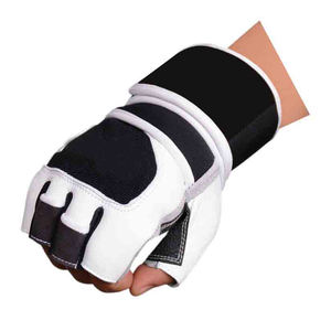 Blanc et noir couleur Durable léger bon fournisseur avec propre logo impression combat formation gants d'haltérophilie - Product Image 4