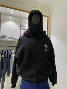 Sweat à capuche Balaclava en tricot polyester/coton imprimé surdimensionné de haute qualité, style streetwear hip-hop d'hiver, personnalisé, OEM - Product Image 6