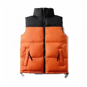 Vente en gros Veste bouffante décontractée sans manches à revêtement thermique pour hommes, col montant, fermeture à glissière sur le devant, haut de saison d'hiver - Product Image 2