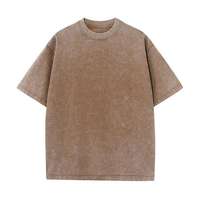 T-shirt personnalisé en coton lourd vintage beige délavé, imprimé DTG, style streetwear, motif anime, pour homme