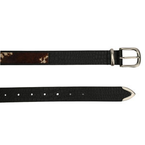 Ceinture unisexe en cuir de vache véritable avec poils, haut de gamme, motif unique, tendance streetwear, service OEM - Product Image 5