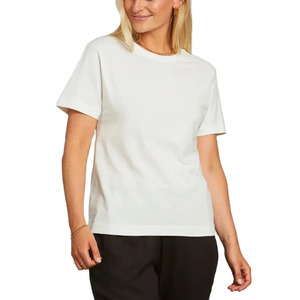 Fabricación directa de fábrica Camisetas deportivas de Mujer OEM de alta calidad Camisetas de mujer lisas en blanco de algodón de punto ecológicas - Product Image 4