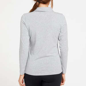 Polo avec logo personnalisé pour femmes, manches longues, respirant, imprimé tricoté - Product Image 4