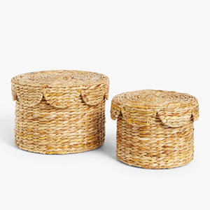 Custom sizes & logos natural water hyacinth <b>boxes</b> competitive price great quality woven pattern box - Product Image 2