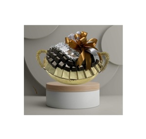 Bol à chocolat en métal de table couleur or brillant bol de service fait à la main forme ronde en métal grand bol à fruits maison et cuisine - Product Image 5