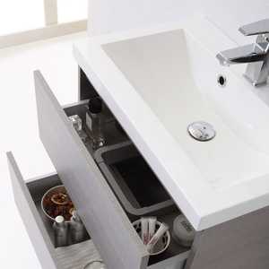 Miami <b>Grey</b> 60cm Suspended Bathroom <b>Cabinet</b> with Drawers Bathroom Sets - Product Image 4