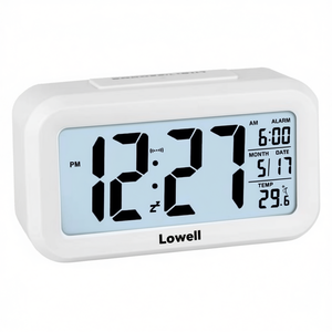 Reloj Despertador Multifunción Blanco JUSTAMINUTE con Función de Repetición JD9519B, Relojes de Escritorio y Mesa Lowell - Product Image 2