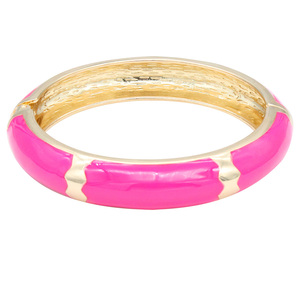 Braccialetti con cerniera in smalto di colore nero braccialetti alla moda placcati in oro - Product Image 3