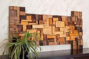 Artesanía Superior con Temática Budista para Colgar en la Pared, Piezas Montadas en Madera de Mango y Acacia, Metal, Tela y MDF, Pulido, Personalizable para el Hogar - Product Image 4