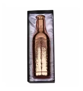 Botella de cobre para desintoxicación hecha a mano, a prueba de fugas, perfecta para uso de yoga y bienestar botellas con acabado martillado con diamante - Product Image 4