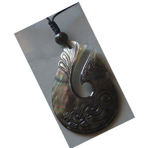 Collar con Estilo de Tallado de Concha, Joyería de Concha, Collar con Estilo de Tallado de Concha de Nácar Negro o Pintada Margareifera - Product Image 2