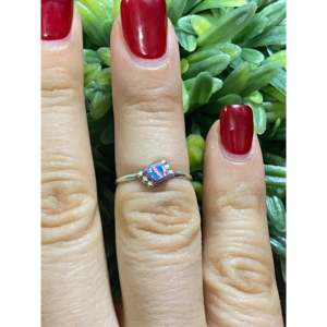 Navajo Made Fashion <b>Rings</b>-Purple <b>Opal</b> Inlay Sterling Silver Jewelry Rose <b>Gold</b> & Rhodium Plated Gift Ready - Product Image 2