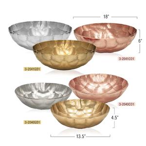 ชามอลูมิเนียมผิวหยาบเคลือบทองกลางโต๊ะสำหรับงานแต่งงานและงานเลี้ยงอุปกรณ์รับประทานอาหารเย็นสลัดของหวานชามเสิร์ฟสำหรับโรงแรม - Product Image 4