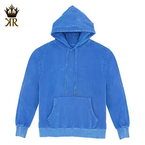 Men's High Quality Acid Wash 100% Cotton Fleece Pullover Zipper-Up Hoodies Best Design Winter OEM Services - Product Image 1