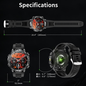 Reloj Inteligente Deportivo para Exteriores AK75 con Pantalla IPS de 1.85, Brújula, Linterna, Resistencia al Agua IP68 y Función de Contestar Llamadas - Product Image 6