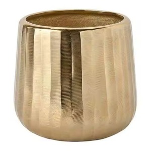 Jarrón de Metal de latón de lujo, elegante soporte decorativo para flores para decoración del hogar, centro de mesa moderno para sala de estar y comedor - Product Image 4