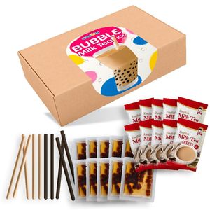 The Original Ultimate DIY Boba / Bubble Tea Kit Gift Box 6 Flavors, Boba Pearls, Straws and Shaker (FRUITY)