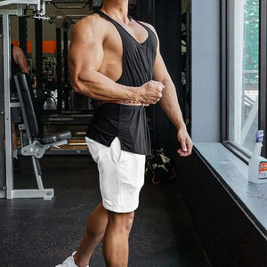 Nouveauté 2026 Shorts de sport fitness à séchage rapide décontractés en coton pour hommes Shorts de course à pied Musculation Jogging - Product Image 3