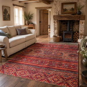 Netline Home Painted Heritage Deep Red Washable <b>Rug</b> - Product Image 1