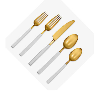 New Arrival Luxury Wedding Knife Fork Spoon <b>Flatware</b> Stainless Steel Cutlery <b>Set</b> With Black Handle - Product Image 6