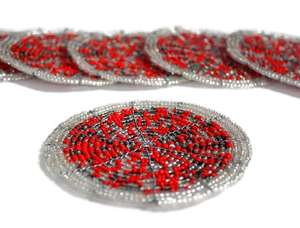 Handmade Glass Beaded <b>Coasters</b>-Classic <b>Drink</b> <b>Coasters</b> with Polyester Backing (4x4 Inch) for Church & Religious Gifts - Product Image 6