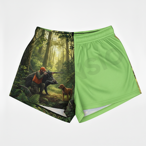 Pantalones cortos de rugby transpirables de dos tonos diseñados a medida Pantalones cortos de fútbol australiano rosa con sublimación transpirable con bolsillos - Product Image 3