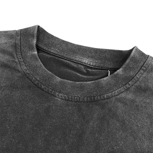 เสื้อยืดลายกราฟฟิกสำหรับผู้ชายเสื้อโอเวอร์ไซซ์สีดำน้ำหนักตัวมากเสื้อยืดสไตล์วินเทจซักได้ตามต้องการ - Product Image 3