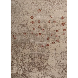 Far East Floral Hand Knotted <b>Wool</b> & Bamboo Silk Rug Large Area Esk-1574 for Bedroom Hallway Home Use Beige & <b>Brown</b> Rectangle - Product Image 3