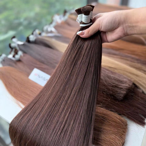 Extensions de cheveux vietnamiennes en vrac les plus vendues Cheveux vierges naturels ondulés 100% 100 grammes Toutes les couleurs 24 pouces Cheveux de bébé donneur unique - Product Image 1