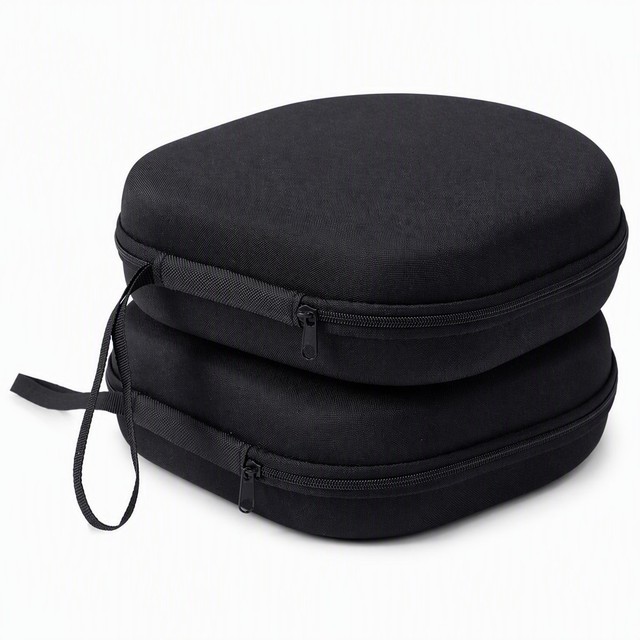 Round Hard Shell EVA Earphone Storage Case Headphone Box Travel Neck Pillow Bag Portable