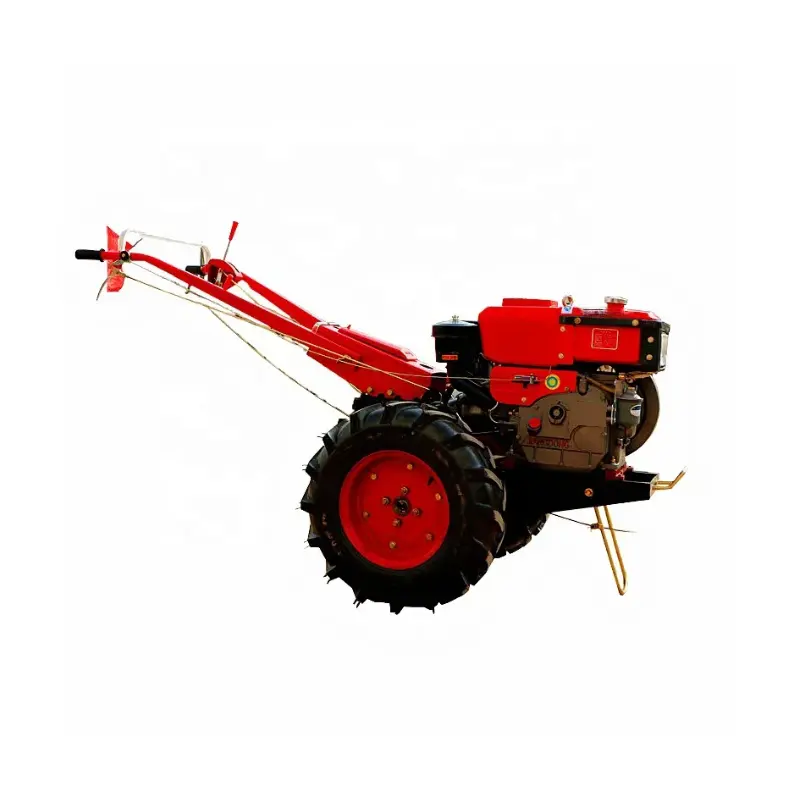 Ходячий трактор 15HP двухколесный фермерский прогулочный трактор мини-трактор для сельского хозяйства с мини-прицепом для продажи