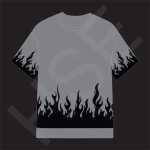 T-shirt imprimé flamme sombre, streetwear, style hip-hop, tee-shirt surdimensionné - Product Image 3