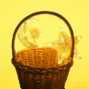 Pafu luna stella Ramadan lampada da scrivania luci di natale <span class=keywords><strong>notte</strong></span> gabbia di metallo LED stella <span class=keywords><strong>amore</strong></span> albero LED lampade da tavolo luna stella - Product Image 6