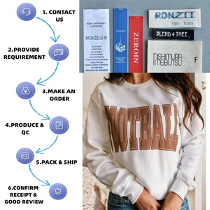 Sudadera de invierno de manga larga con cuello simulado para mujer con estampado 3D Puff personalizado y gráfico de letras con logotipo frontal - Product Image 2
