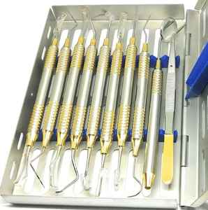 Kit de túneles dentales de acero inoxidable autoclavable, juego de instrumentos quirúrgicos manuales para cirugía periodontal y colocación de implantes - Product Image 6