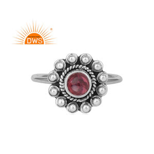 Handmade Design Oxidized Sterling <b>Silver</b> Natural <b>Garnet</b> Gemstone Stackable <b>Ring</b> Jewelry for Women Gift for Her - Product Image 1