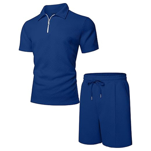 Nouveaux hommes Shorts ensembles à manches courtes T-shirt Shorts été hommes tenue deux pièces Shorts T-shirt rue haute - Product Image 3